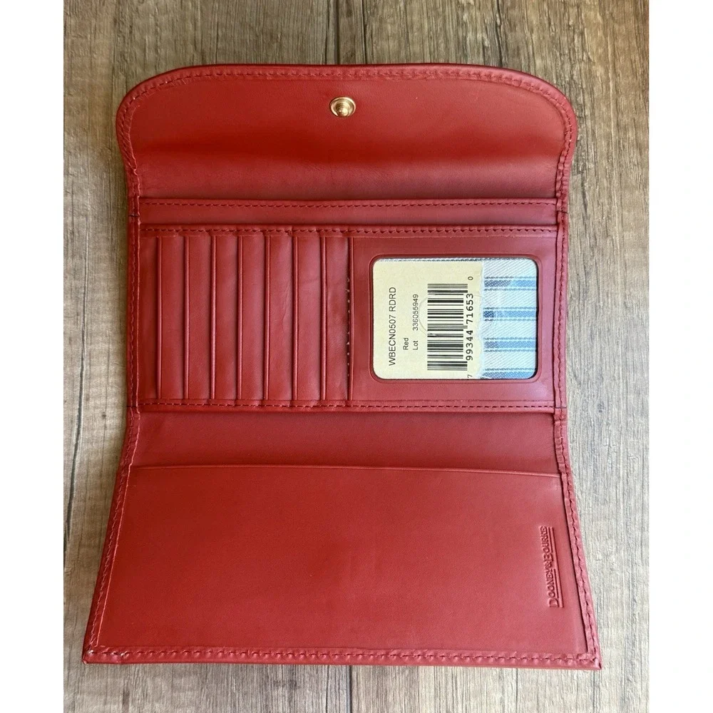 NEW Dooney &‎ Bourke Belmar CONTINENTAL CLUTCH WALLET Red Strawberry 🍓Leather